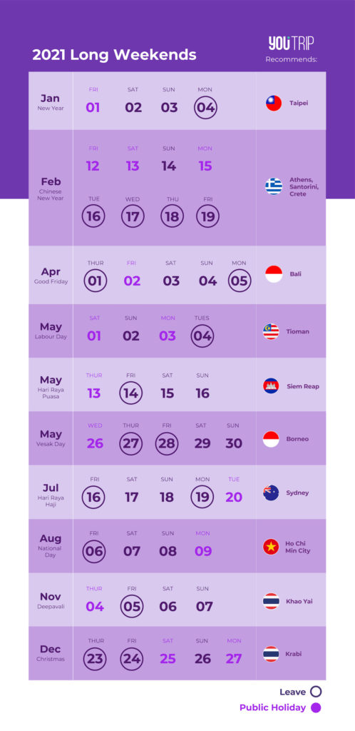 Singapore Public Holidays 2021: Maximise 10 Long Weekends – Blog ...