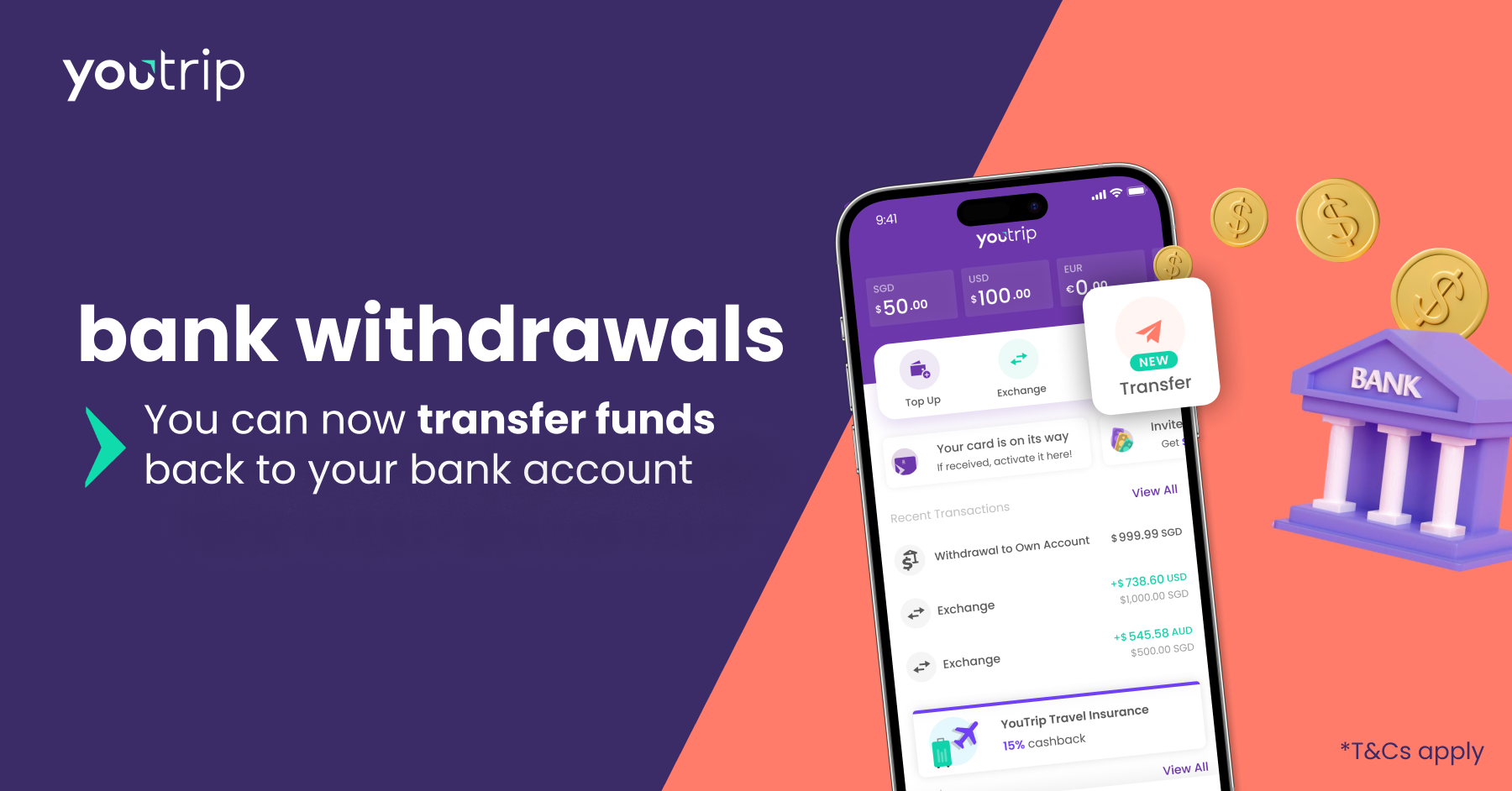 Bank Withdrawals Now Available: Transfer Funds From YouTrip Back To Your Bank Account